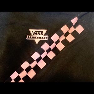 Vans XL T-shirt checkerboard sleeves Black & Pink